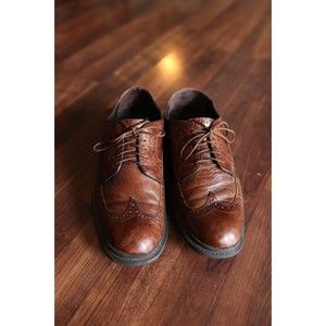 ASTON GREY 'FLETCHER'-Brown Leather, Mens Wing.Tip Oxford Dress Shoes-(10)